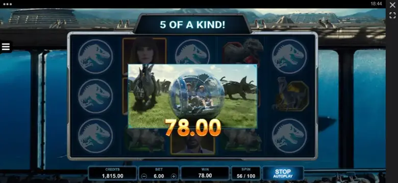 Jurassic World Slot First 100 spin